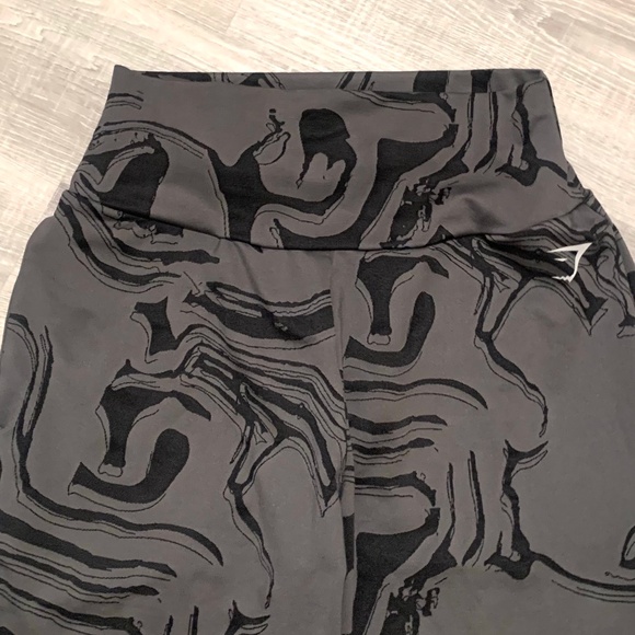 Gymshark GS Power Bottoms Black Gray Swirl High Waisted Pants Women's Medium M - Picture 7 of 12